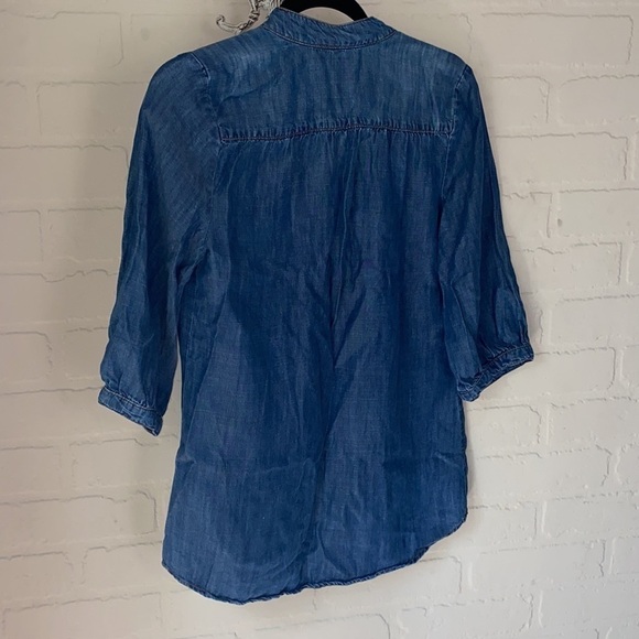 Anthropologie Elevenses shirt chambray tencel‎ top xs - Picture 6 of 7